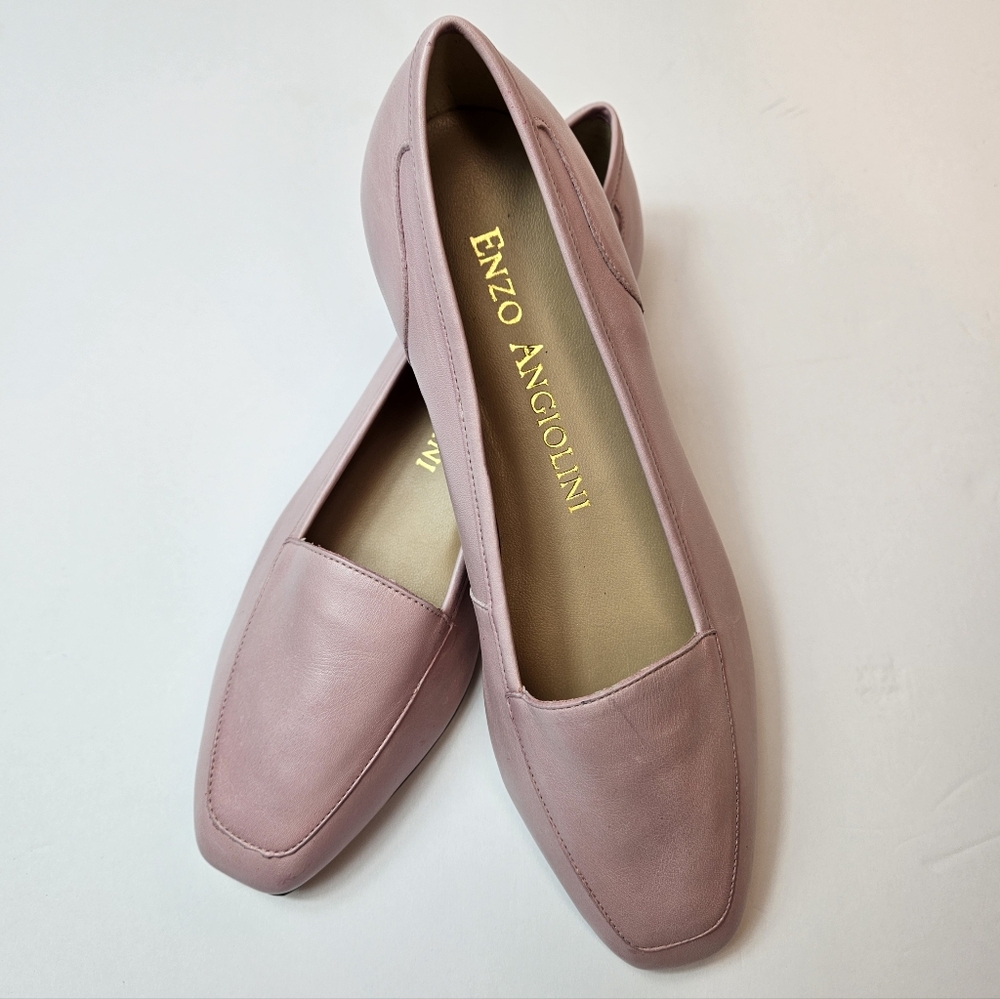 Enzo Liberty Made In ITALY Softest Leather Loafers Baby Pink Size 7M - Picture 2 of 16